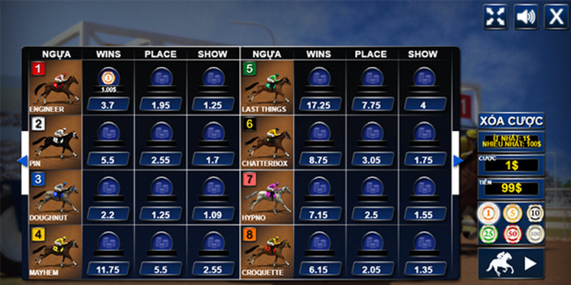 Game đua ngựa đặt cược yêu cầu người chơi có chiến lược thông minh